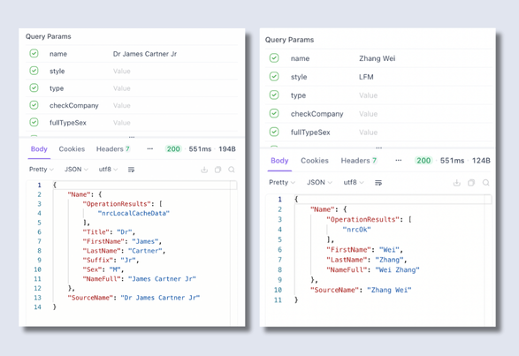 Split full name programmatically using name parsing API