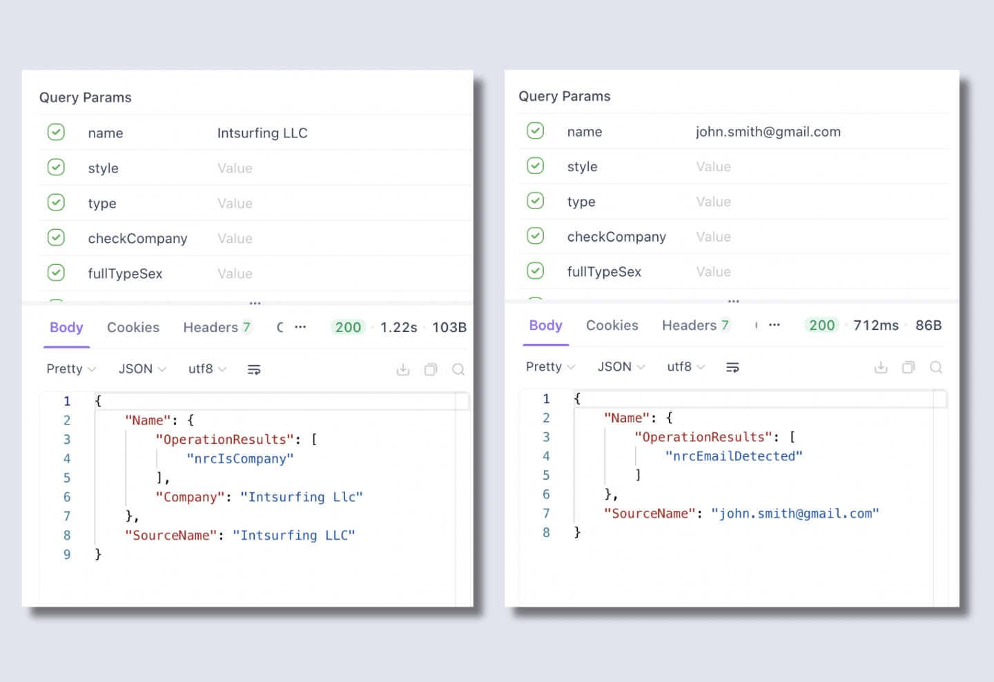 Name validation API to block fake names